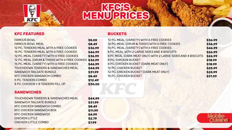 kfc menu with prices 2023 canada